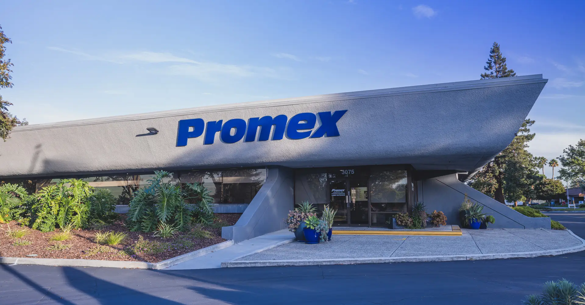 exterior shot of Promex headquarters in Silicon Valley